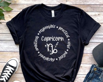 Capricorn Shirt, Astrology Shirt, Capricorn Birth Sign, Zodiac Sign Shirt, Capricorn Birthday Gift, Horoscopes Tee, Unisex Capricorn Tee
