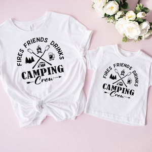 Camping Crew Shirt, Fire Friends Drink Tee, Adventure Shirt, Camper Shirt, Hiking Shirt, Vacation Shirt, Nature Lover Shirt