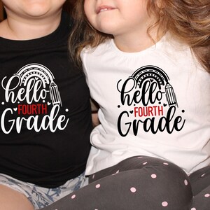 Hello 4th Grade Shirt, Back To School shirt, first day of school shirt, Fourth Grade Teacher Tee, Fourth Grade T-Shirt, Hello Fourth Grade