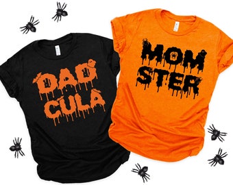 Camicia Momster, Camicia Dadcula, Camicia di Halloween Coppia Abbinata, Felpa Halloween, Camicia festa di Halloween, Camicia di Halloween Famiglia