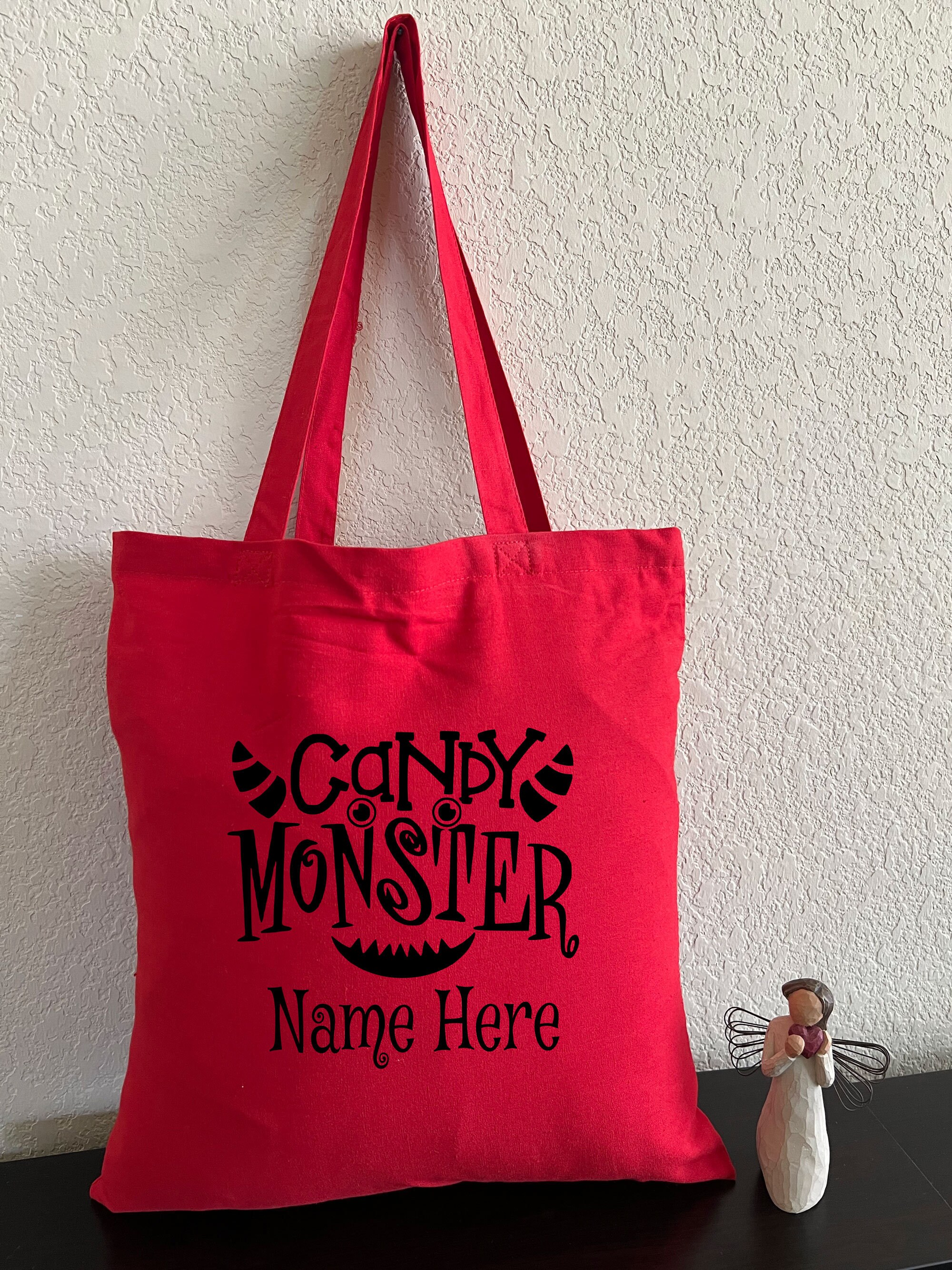 Custom Candy Monster Bag Personalized Halloween Bag Canvas Etsy