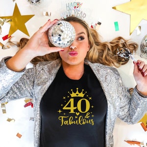 40 and fabulous shirt, 40 birthday tee, 40th birthday tshirt, 40th birthday gift, woman birthday shirt