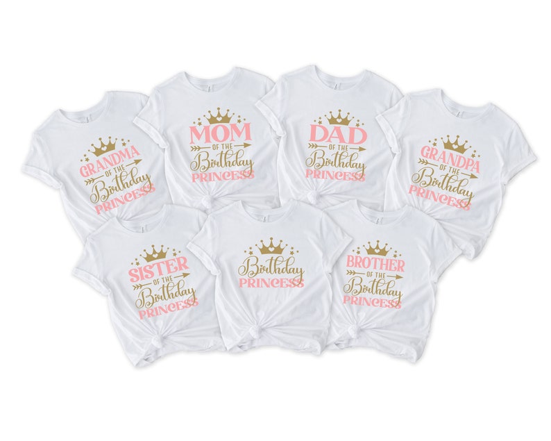 Birthday Princess Shirt Mom of the Birthday Tee Dad of the - Etsy