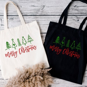 Christmas Bag, Christmas Canvas Bag, Christmas Gift Bag, Merry  Christmas Bag, Christmas Tree Bag, Christmas Tote Bag, Women Christmas Bag