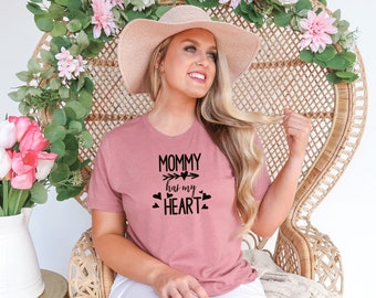 mamma ha la mia camicia del cuore, camicia di San Valentino, amore della mamma, cuore, camicia d'amore, auguri di San Valentino, abbraccio, maglietta, maglietta del cuore, abbraccio e bacio