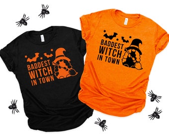 Camisa baddest Witch In Town, camisa de Halloween, camiseta divertida de Halloween, camisa espeluznante, camisa bruja, camisa de Halloween