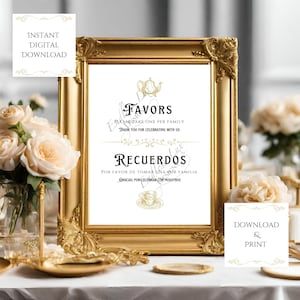 Enseigne pour mariage/événement, vintage, bilingue, anglais et espagnol, téléchargement numérique