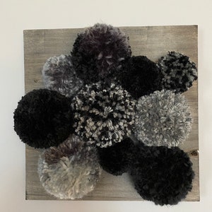 Pom Pom Wall Hanging: Black Tie Affair