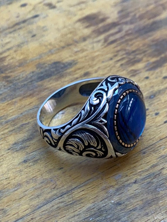 Silver Turquoise Ring, Marvel Design - Shop Iran Art
