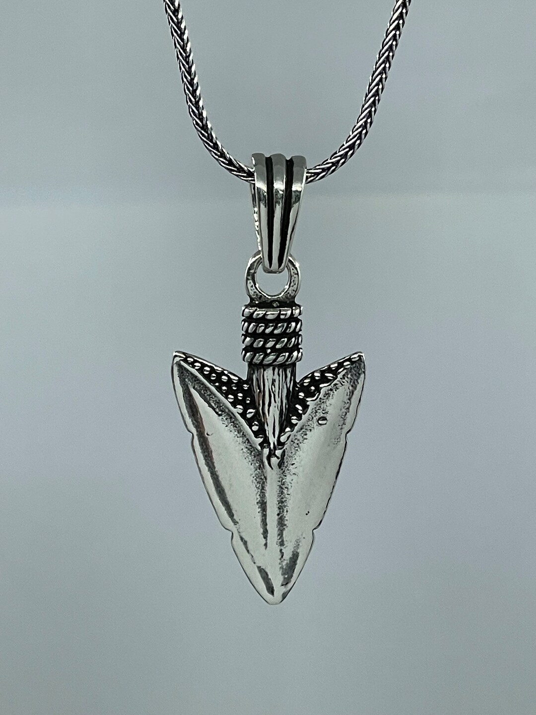 925 Sterling Silver Arrowhead Pendant, Handmade Arrowhead Necklace