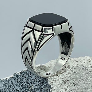 Modern Men's Ring, Shiny Silver Men Ring, Mens Handmade Ring, Men's ...