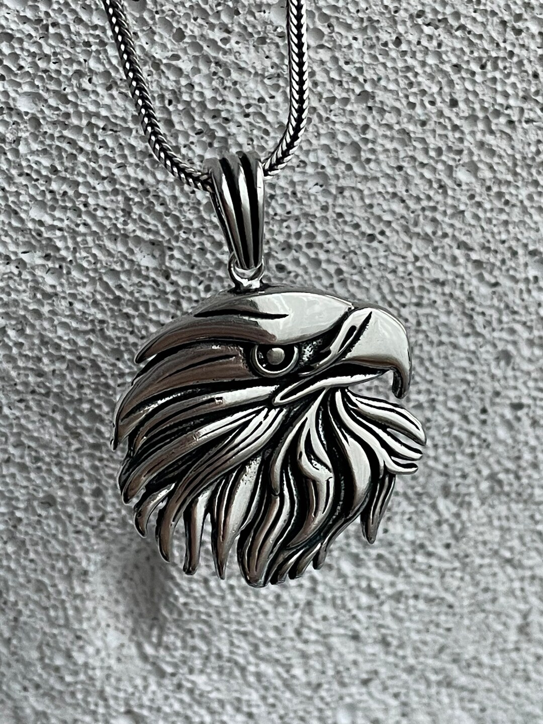 Eagle Head Sterling Silver Pendanteagle Handmade Silver Etsy