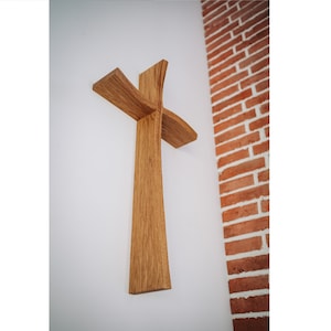 Extra Large Wooden Wall Cross Live Edge Modern Minimalist (oak) 4 sizes (Small, Medium, Large, XLarge)
