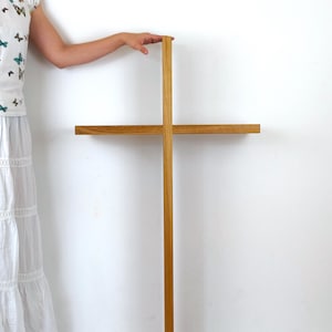 4 ft Extra Large Modern Wooden Wall Cross (Straight edge OR live edge) 120 cm