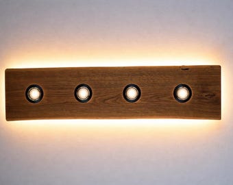Lámpara de techo / Lámpara de losa de madera de roble / Lámpara rústica de madera con borde natural / 100 cm (40")