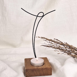 Wooden Cross Stand | Wooden Table Decor Cross | Modern Minimalist Crucifix | Christian Home Decor | Oak Candle Holder | Home Altar Cross