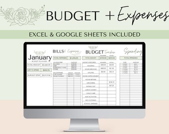 Excel-budgetmall | digital ekonomiplanerare | utgiftsspårare | sparandekalkylblad 2022 | utgifter