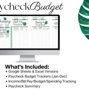 Excel-budgetmallplanerare Veckolön Digitalt kalkylblad Personlig ekonomi Google Sheets bild 2