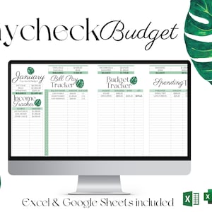 Excel-budgetmallplanerare Veckolön Digitalt kalkylblad Personlig ekonomi Google Sheets bild 1