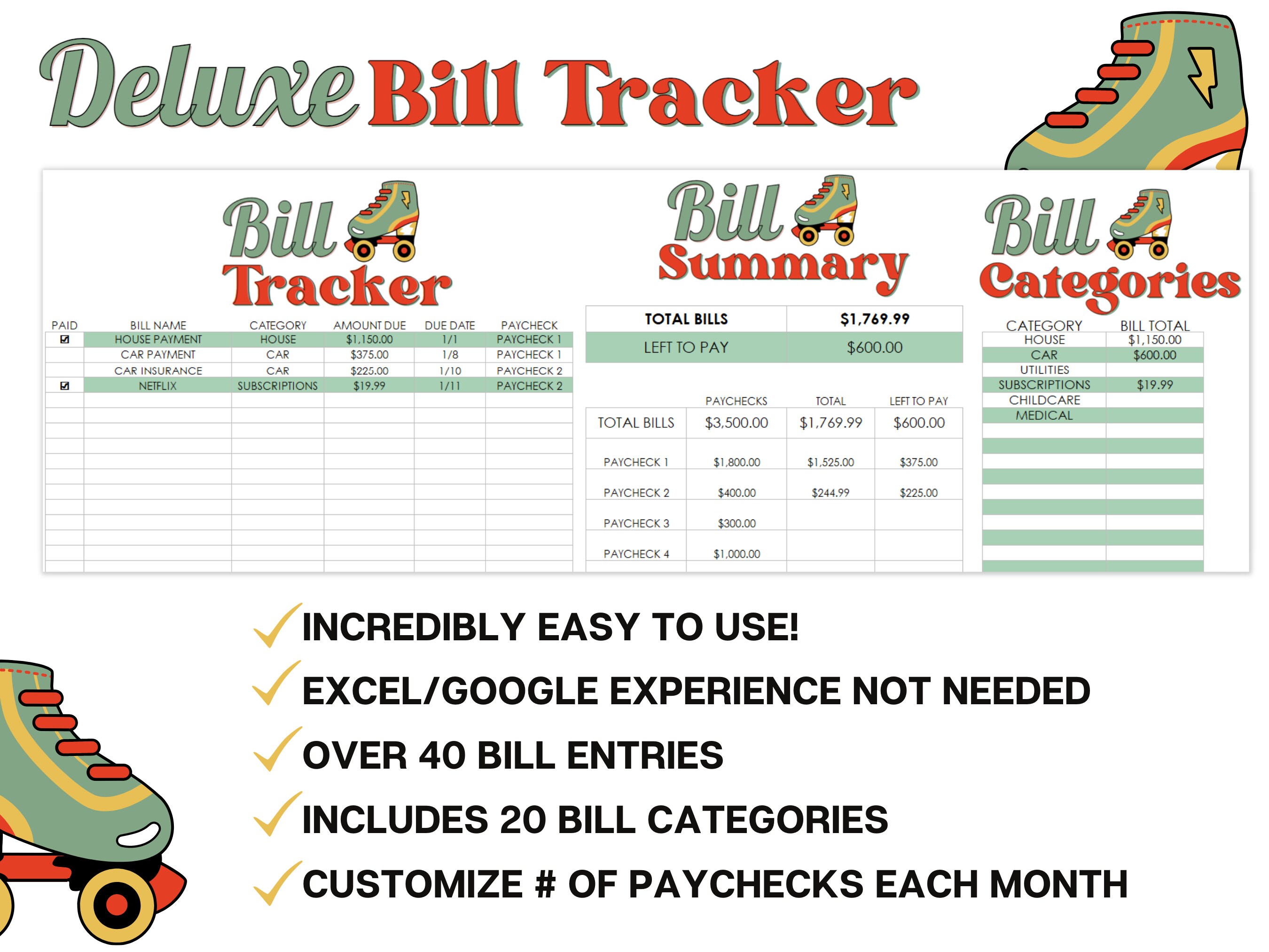 Expense Tracker, Excel Template, Budget Planner Daily, Finance ...