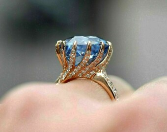 Blue Diamond Ring - Etsy UK