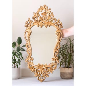 Vintage Burwood Ornate Gold Wall Mirror: Hollywood Regency Style