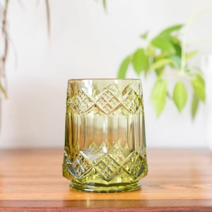 Vintage CANDY JAR, Imperial Glass Ohio &quot;Three in one green&quot; candy jar, verde green color, rare piece, diamond and panel pattern, base only.