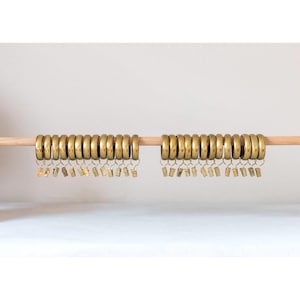 Vintage Brass Curtain Rings with Clips - Set of 26