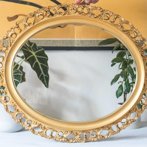 Antique hand-carved ORNATE WOOD FRAME, Gilded gold wood frame, Oval wood frame, Large wall ornate frame, Vintage gold frame