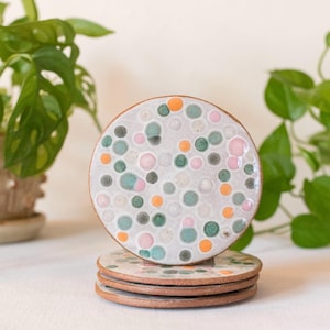 Mug CERAMIC COASTERS, Handmade coasters, Housewarming Gift, Birthday Gift, Decorative coasters, Table coasters, Fun coasters, Set of 4
