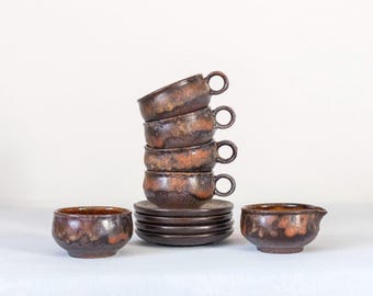 Rare STEULER KERAMIK 650 coffee/tea set, West Germany Pottery, Mid-Century Modern pottery,
