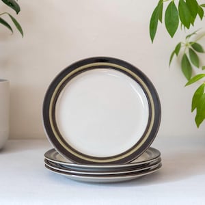 BREAKFAST PLATES by Arabia of Finland &quot;Karelia&quot;, Mid-Century Modern design, Scandinavian minimalism, Set of 4