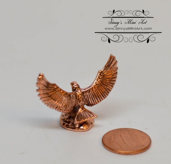 FABULOUS 1/12 Scale Dollhouse Miniature Golden/Brass Eagle Statue #JLM185B 