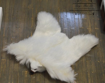 DOLLHOUSE White Bearskin Rug WMB World of Miniature Bears DOLLHOUSE White Bearskin Rug WMB World of Miniature Bears