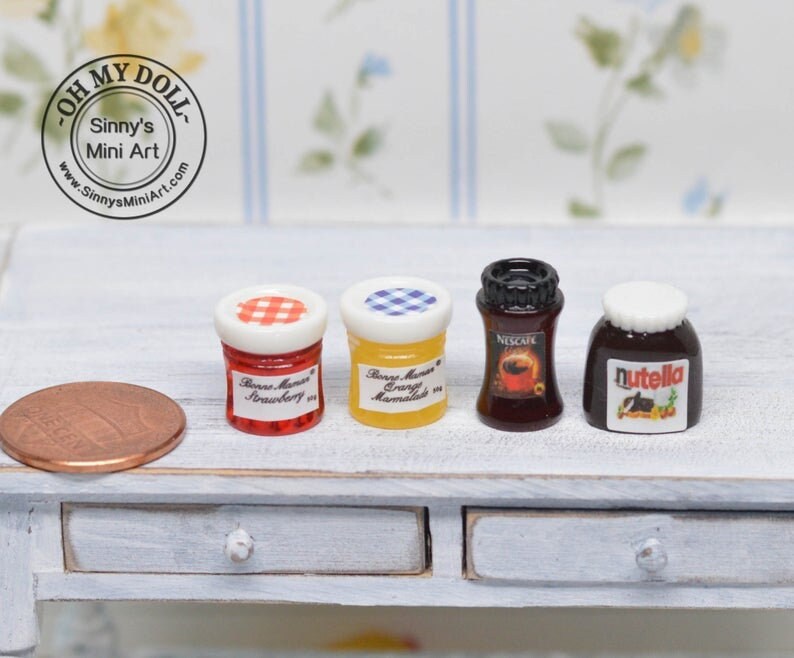 112 Dollhouse Miniature A Set of Jars/miniature Peanut Butter Etsy