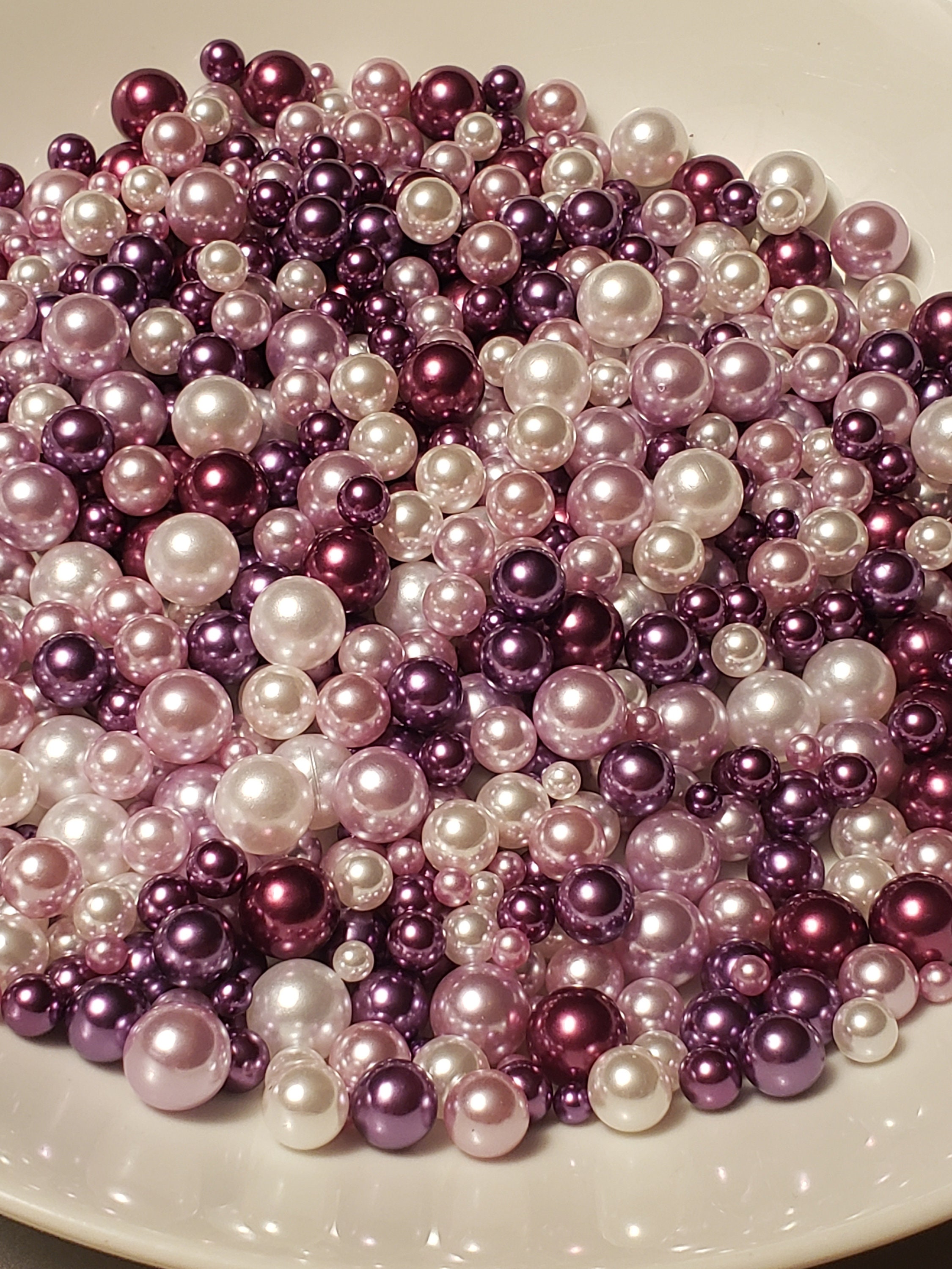 Niziky 900PCS 3-8mm Crafts No Hole Pearls, Macaron Loose Pearls Beads  Without Holes, Round No Hole Pearls Vase Fillers, Pearls for Crafts,  Wedding