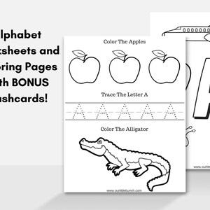 Alphabet Worksheets and Coloring Pages With BONUS Flashcards image 1