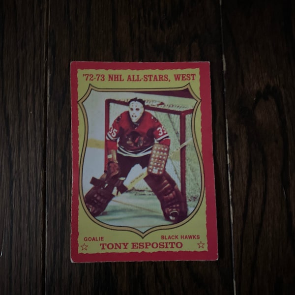 VIntage Tony Esposito Goalie 1972-73 O-Pee-Chee #90, Black Hawks, Hockey Card, Rare