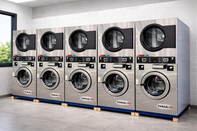 25KG Commercial Laundry Washer Dryer Combo Coin Operated Laundromat ...