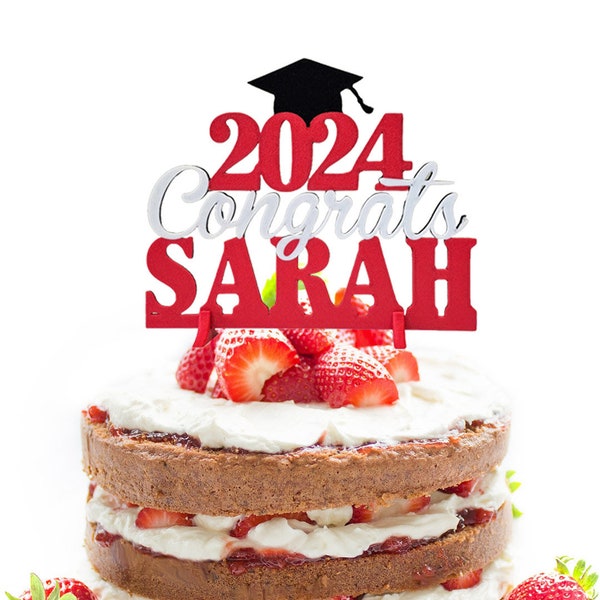 Personalized Graduation Cake Toppers 2024, Congrats Grad 2024 Cake Topper, Graduate Cake Topper, Graduation Cake Topper 3D printed