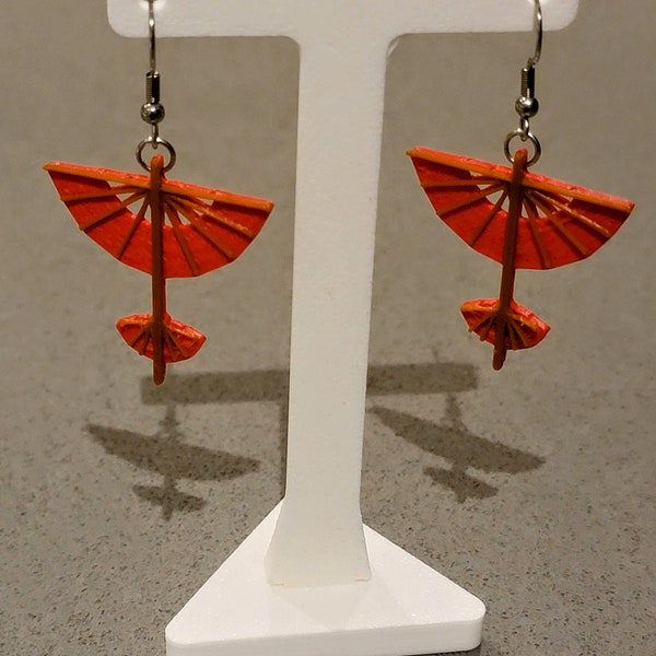 Aangs Glider Earring | Red Air Glider Earrings | Staff Glider Earrings | ATLA inspired dangle earrings