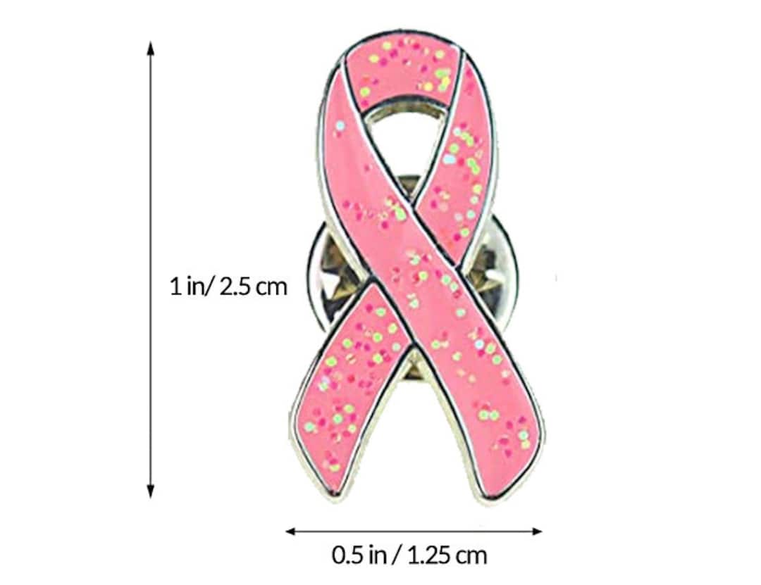 Breast Cancer Pin, Pink Ribbon Pin That Glitters, Cancer Pin, Pink ...