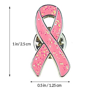 Breast Cancer Pin, Pink Ribbon Pin that Glitters, Cancer Pin, Pink Breast Cancer Awareness Gifts, Fundraising or Pink Gifts for Women