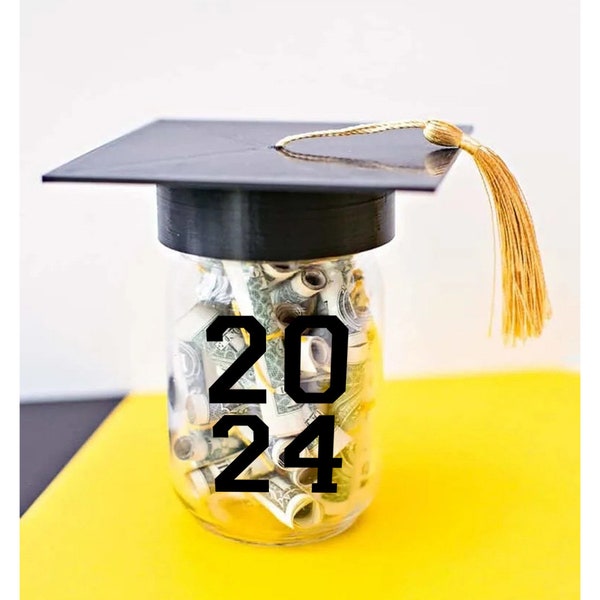 Graduation Mason Jar Lid 2024 | 3D Printed graduate cap