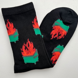 Funny Dumpster Fire Socks