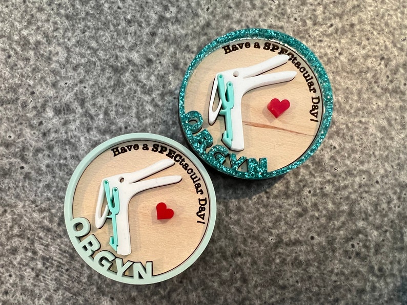OBGYN & Subspecialties Happy Speculum - Badge Reel or Magnet (you ...