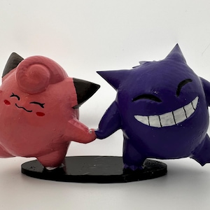 Gengar en Clefairy Couple 3D-geprint figuur
