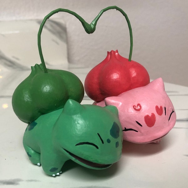 Cute Bulbasaur Couple 3D Printed Figure