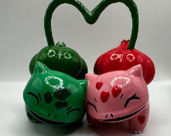 Cute Bulbasaur Couple 3D Printed Figure 2.0