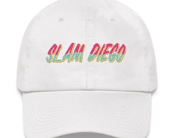 Gorra blanca de papá de los Padres Slam Diego